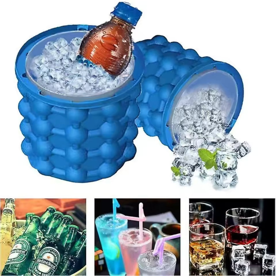 1/3pcs Silicone Bucket Ice Cube Maker Easy Freezing & Serving Perfect for Bars Clubs Essential Tool Drinkware Kitchen Accessorie